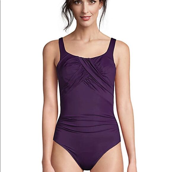 Land’s End Plus Regular size Carmela tummy control 1 piece swimsuit various - Picture 5 of 7